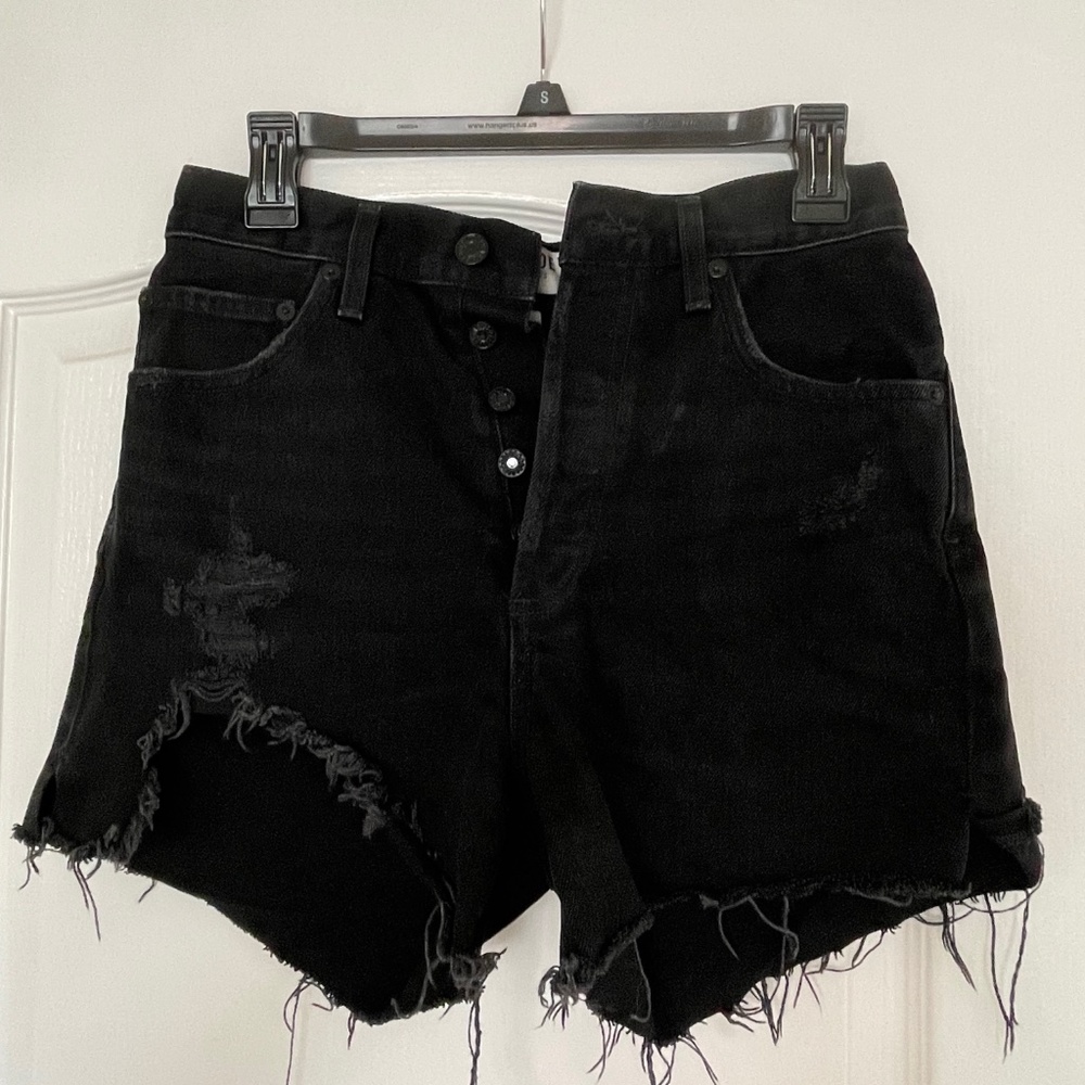 Agolde Black Denim Shorts